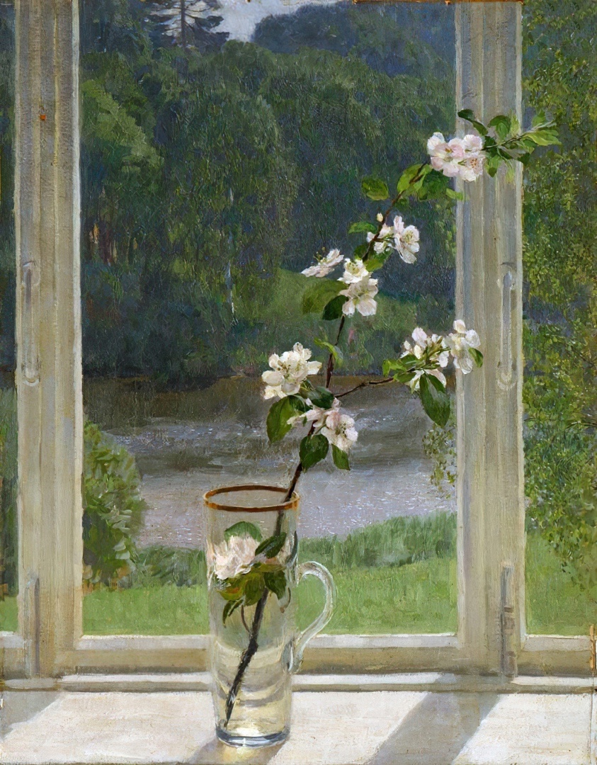 "Apple Blossom Twig" by Mikhail Kugach (1971)