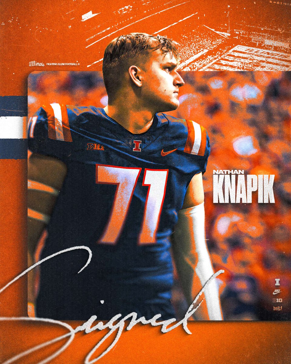 Illinois Football (@illinifootball) on Twitter photo Joining his brother and the famILLy.
Welcome, <a href="/KnapikNathan/">Nathan Knapik</a>!
🟠 FightingIllini.com/NathanKnapik Joining his brother and the famILLy.
Welcome, <a href="/KnapikNathan/">Nathan Knapik</a>!
🟠 FightingIllini.com/NathanKnapik