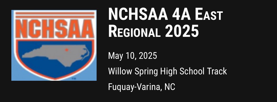 Southeast Raleigh Track &amp; Field student-athletes will be represented at the NCHSAA 4A East regional 2025 championships. 

Pull up to Willow Spring HS on May 10 !!