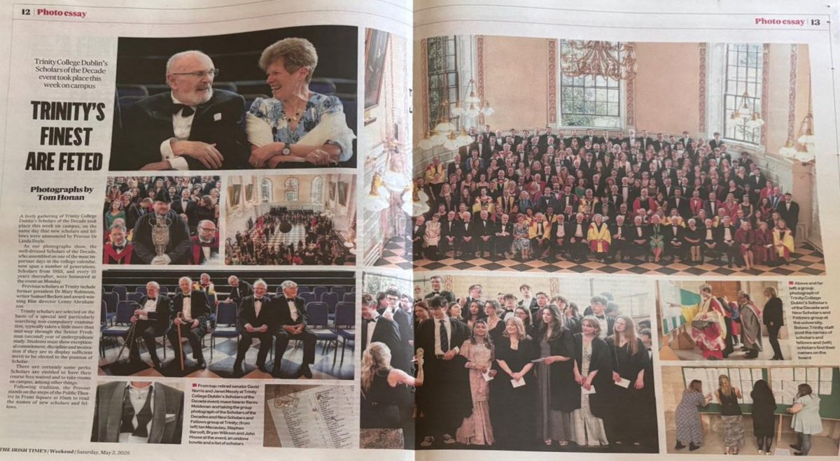 Trinity College Dublin (@tcddublin) on Twitter photo Lovely feature in the <a href="/IrishTimes/">The Irish Times</a> on the gathering of our Scholars of the Decades from 1955 for the annual Trinity Monday photograph.
irishtimes.com/photography/20ā¦
#TrinityMonday #Scholars #TrinityCollegeDublin Lovely feature in the <a href="/IrishTimes/">The Irish Times</a> on the gathering of our Scholars of the Decades from 1955 for the annual Trinity Monday photograph.
irishtimes.com/photography/20ā¦
#TrinityMonday #Scholars #TrinityCollegeDublin