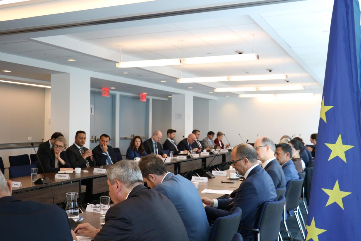 Taher EL-Sonni طاهر السني (@tahersonni) on Twitter photo During #Libya presidency of the Arab Group, we held a productive meeting with <a href="/EUatUN/">🇪🇺EU at UN-NY</a> ambassadors to discuss issues of mutual interest. We reviewed the latest developments in #Gaza and humanitarian situation, including the challenges of achieving a ceasefire and ongoing During #Libya presidency of the Arab Group, we held a productive meeting with <a href="/EUatUN/">🇪🇺EU at UN-NY</a> ambassadors to discuss issues of mutual interest. We reviewed the latest developments in #Gaza and humanitarian situation, including the challenges of achieving a ceasefire and ongoing