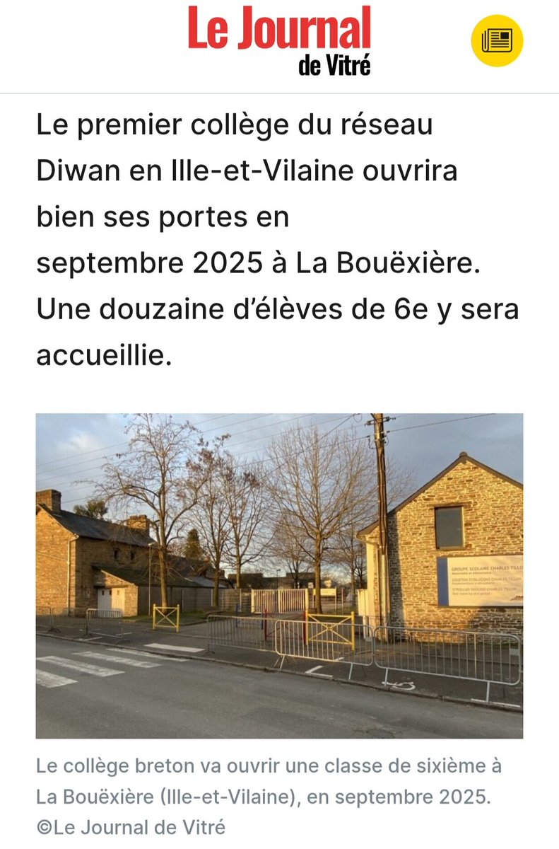 Ur skolaj Diwan a vo en Il-ha-Gwilen adalek miz Gwengolo 2025.
#Diwan #Brezhoneg #Breizh 

actu.fr/bretagne/la-bo…