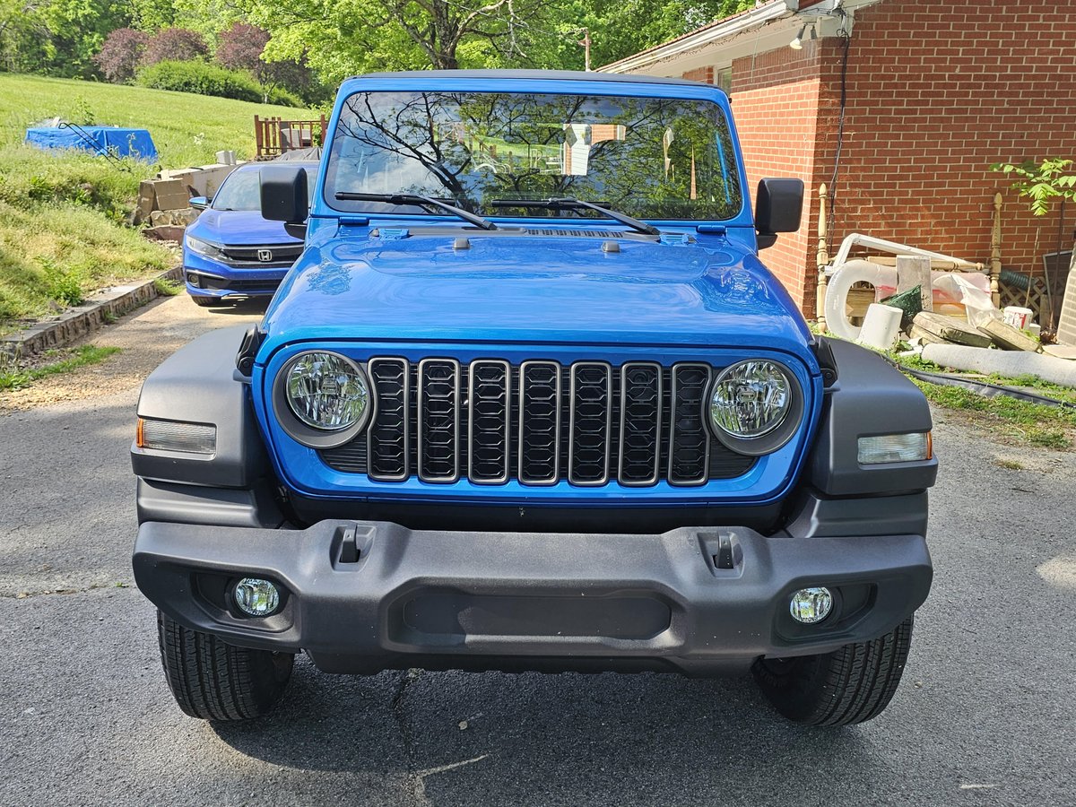 My new 2025 Typhoon Blue Jeep Wrangler Sport V6 6 Speed Manual!  #jeep #Wrangler