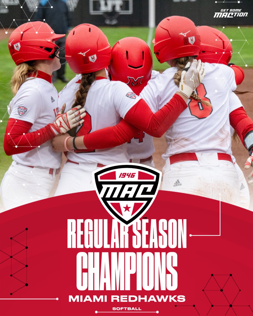 MACtion (@macsports) on Twitter photo SIX STRAIGHT‼️
With today's victory, the Miami RedHawks are officially 2025 MAC Softball Regular Season Champions! 🏆
<a href="/MiamiOH_SB/">Miami Softball</a> | #MACtion SIX STRAIGHT‼️
With today's victory, the Miami RedHawks are officially 2025 MAC Softball Regular Season Champions! 🏆
<a href="/MiamiOH_SB/">Miami Softball</a> | #MACtion