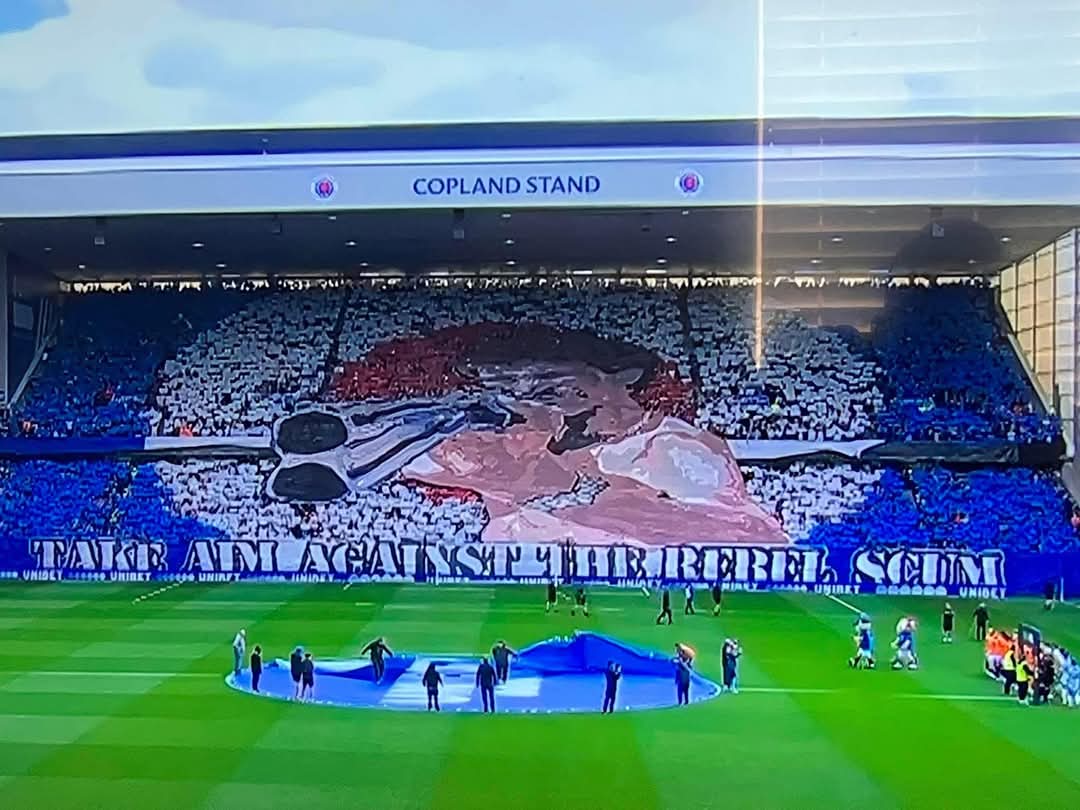 If Scottish football wasnt so corrupt the club who green lighted this display at their ground today would be suspended from the league.