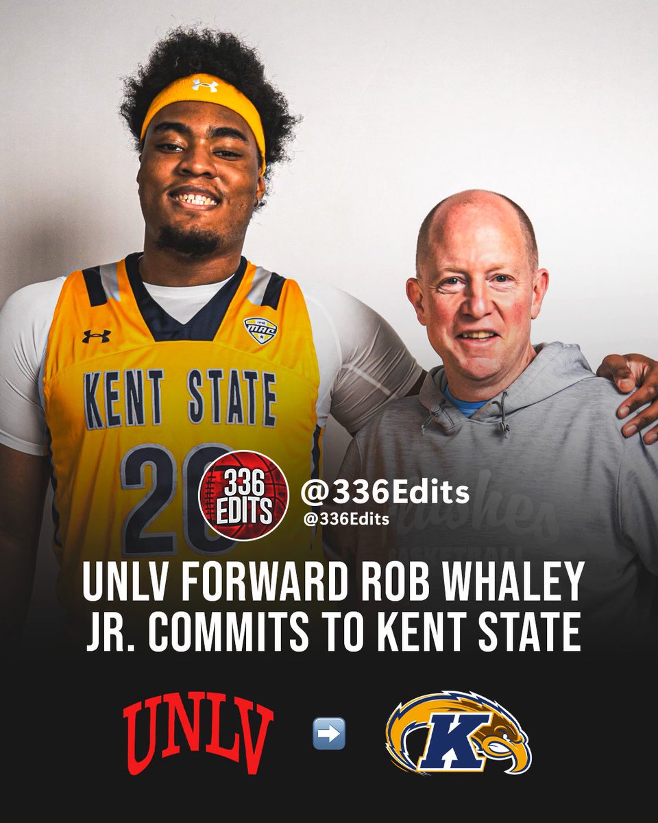 336Edits's tweet image. NEWS: UNLV transfer Rob Whaley Jr. has committed to Kent State, he tells 336Edits.

The 6-7 forward averaged 7.6 points and 3.6 rebounds last season. Played just two games this season.