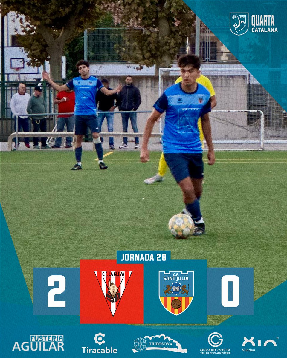⚽️🔵 FINAL DEL PARTIT QUARTA (JORNADA 27)

Derrota a La Gleva.

Som-hi SantJu! 💙⚽️