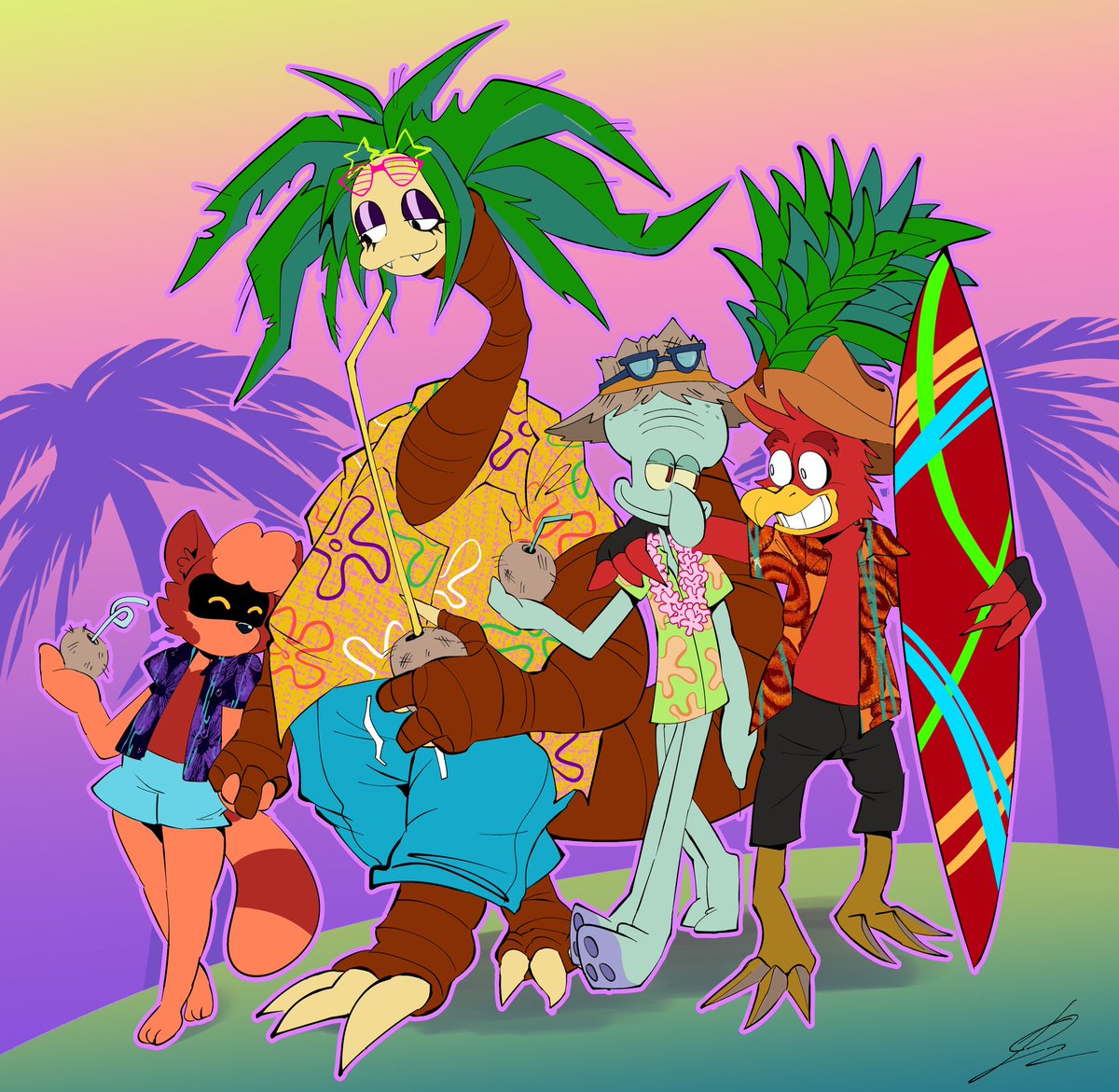 「Happy Hawaiian dayscommission for !I had」|🩷ℂ𝕣𝕚𝕞𝕞𝕪/hitausのイラスト