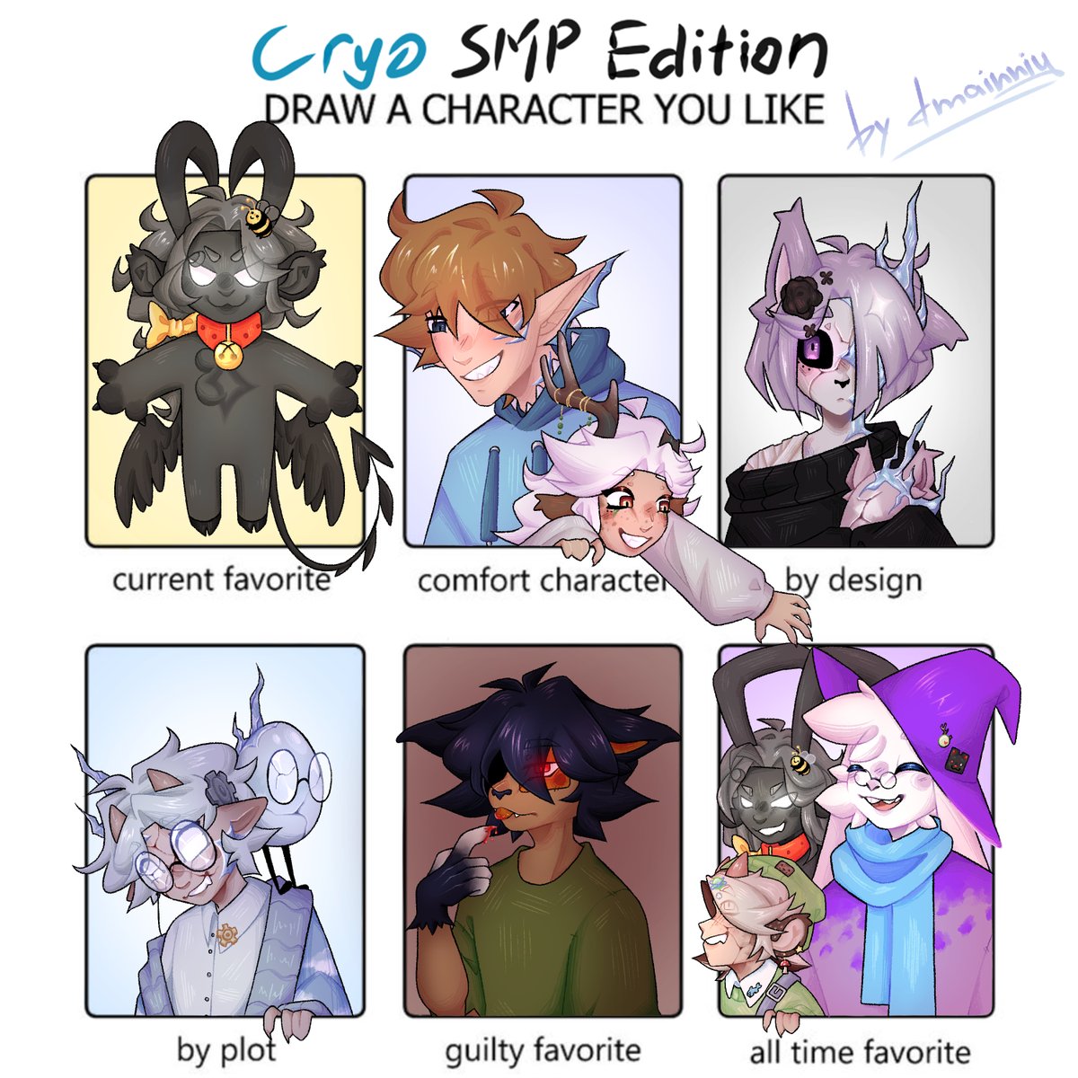 Many thanks to Marsho for the idea and template and lots and lots of love for the characters of CSMP. >:D

#cryosmp #cryosmpfanart #minecraft