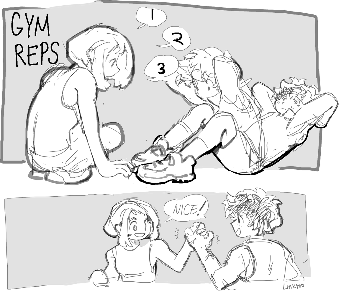 theyd do gym stuff together but its quite emotionally distant and its quite routine and familiar but nothing else. and deku keeps bringing up bakugou into every conversation like her input doesn't matter #bnha #mha