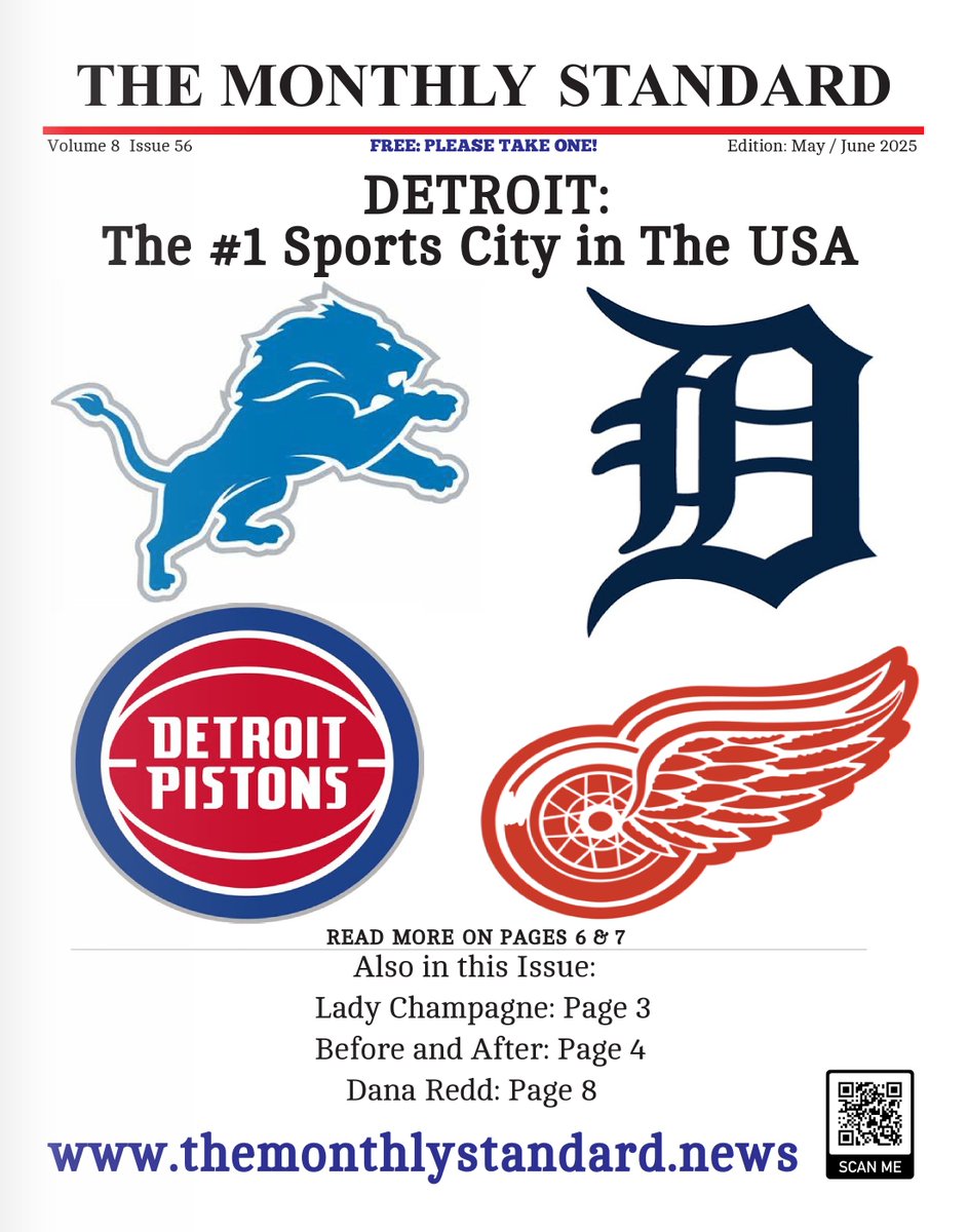 <a href="/Lions/">Detroit Lions</a>, <a href="/tigers/">Detroit Tigers</a>, <a href="/DetroitPistons/">Detroit Pistons</a>, <a href="/DetroitRedWings/">Detroit Red Wings</a>, <a href="/WWJ950/">WWJ 950</a>, <a href="/freep/">Detroit Free Press</a>, <a href="/971theticketxyt/">97.1 The Ticket:</a>, <a href="/detroitnews/">The Detroit News</a>, <a href="/KidRock/">KidRock</a>
To Read:  Please click on themonthlystandard.news
(Just click on epaper or scroll down to Printable PDF)
Read:
Tigers will win World Series
Wings are soft
Lions &amp; Pistons