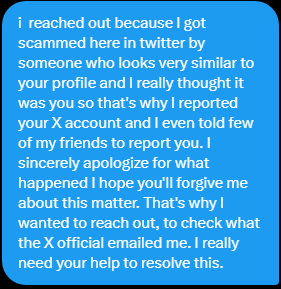 IF YOU GOT A DM WITH THIS MESSAGE FROM MY ACCOUNT THIS IS A SCAM AND IF YOU INTERACTWITH THE PERSON THEY WERE SAYING TO GET IN CONTACT WITH ON DISCORD THEY WILL HACK YOUR ACCOUNT AND TO THE SAME THING THEY DID WITH MINE