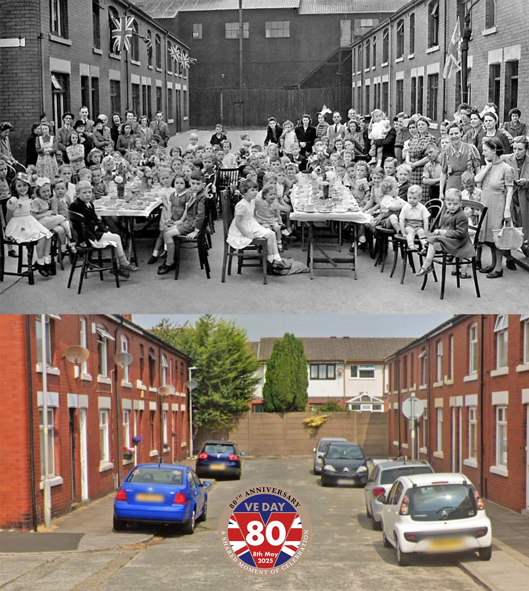 Nowt but a Lad (@nowtbutalad) on Twitter photo A 'then & now' for #VEDay80. Waverley Road in #Preston, street party May 1945 and 2023. I am doing a talk 'Preston in WW2' at Kingsfold Library, Penwortham on Thursday, 8th May at 10.30 a.m.; entry is free. <a href="/SteveWtalks/">Steve Williams Talks</a> <a href="/LancsLibraries/">Lancashire Libraries</a> <a href="/blogpreston/">Blog Preston</a> <a href="/HarrisPreston/">The Harris</a> #Lancashire #WW2 A 'then & now' for #VEDay80. Waverley Road in #Preston, street party May 1945 and 2023. I am doing a talk 'Preston in WW2' at Kingsfold Library, Penwortham on Thursday, 8th May at 10.30 a.m.; entry is free. <a href="/SteveWtalks/">Steve Williams Talks</a> <a href="/LancsLibraries/">Lancashire Libraries</a> <a href="/blogpreston/">Blog Preston</a> <a href="/HarrisPreston/">The Harris</a> #Lancashire #WW2