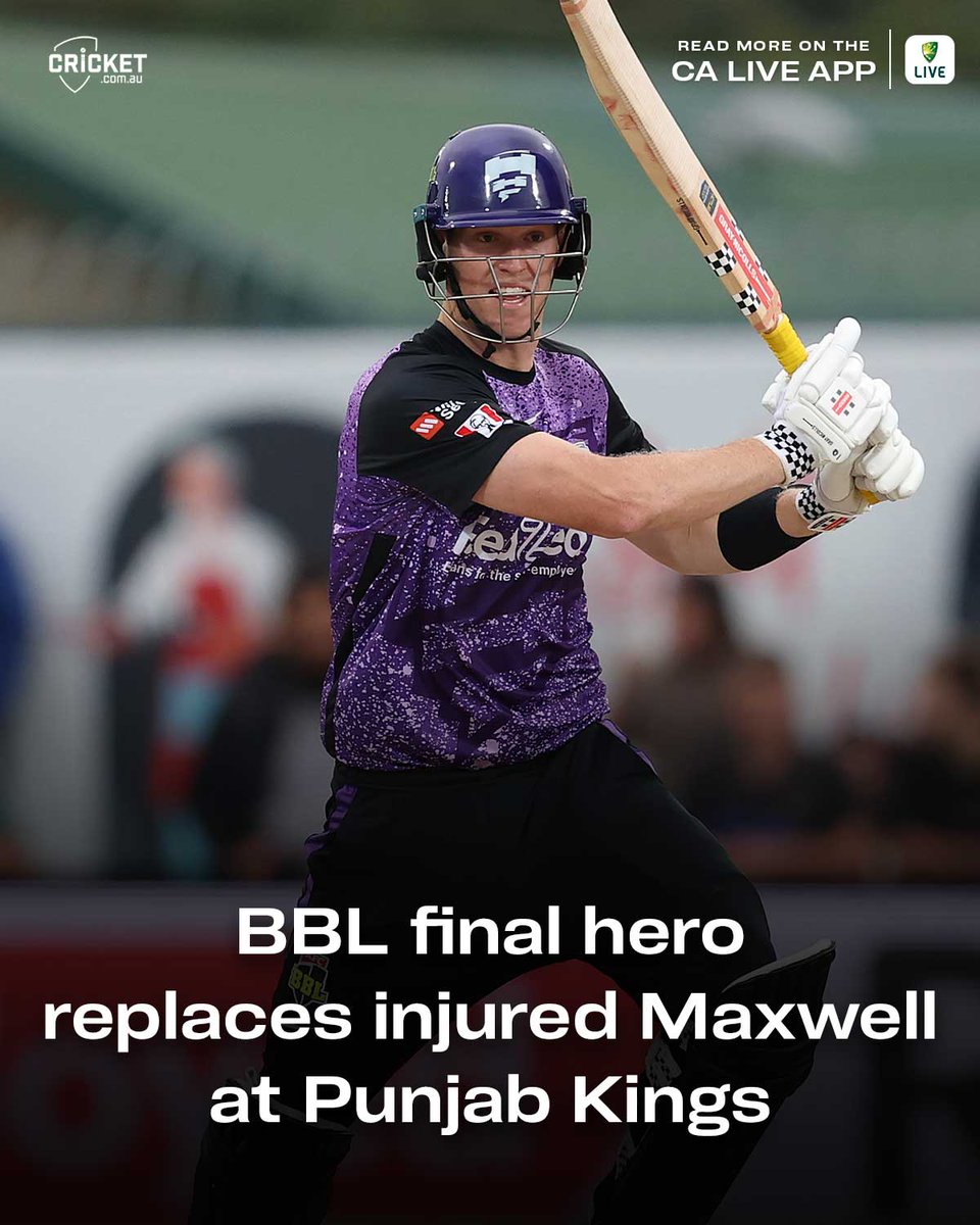 cricketcomau's tweet photo. The rise of Mitch Owen continues after being signed as an injury replacement by the Ricky Ponting-coached Punjab Kings.

Details: https://t.co/lL4IyTAdsX https://t.co/oAzMfdlNJZ