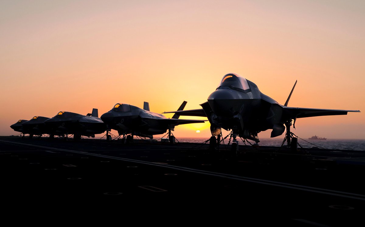 UK Carrier Strike Group (@comukcsg) on Twitter photo Our F35B’s lining the flight deck of <a href="/HMSPWLS/">HMS Prince of Wales</a> ready to begin exercise #MedStrike with <a href="/ItalianNavy/">Marina Militare</a> tomorrow in the Mediterranean sea.
#OpsReady #CSG25 #sunset 🇬🇧🇮🇹🌅 Our F35B’s lining the flight deck of <a href="/HMSPWLS/">HMS Prince of Wales</a> ready to begin exercise #MedStrike with <a href="/ItalianNavy/">Marina Militare</a> tomorrow in the Mediterranean sea.
#OpsReady #CSG25 #sunset 🇬🇧🇮🇹🌅