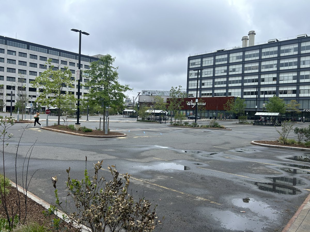 Steffikeith's tweet image. No cars at Wegman’s - Sunday usually busiest day. No one can drive there because of the 5 boro bike tour