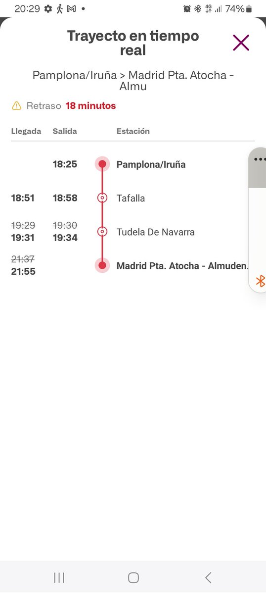 c_isabel7437's tweet photo. @Inforenfe @Renfe @consumidorglob @InfoAdif @RenfeMeMata Intercity 808 Pamplona-Madrid. Por los cojones de La Puta renfe va tarde!!! Se ha parado pasado Tudela y ahora otra vez, un pelin antes de Grisen. Y todo sin motivo alguno. PUTA RENFE https://t.co/ZeDJRCYOGH
