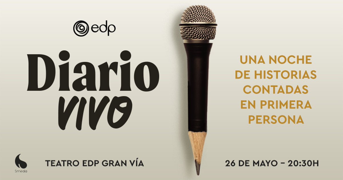 🎙️Vuelve Diario Vivo a Madrid. Nuevas historias, la misma esencia: una montaña rusa de emociones.
26 de mayo, <a href="/teatroedpgv/">Teatro EDP Gran Vía</a>. 
#DiarioVivo #periodismovivo

Entradas a la venta 🎟️gruposmedia.com/teatro-edp-gra…