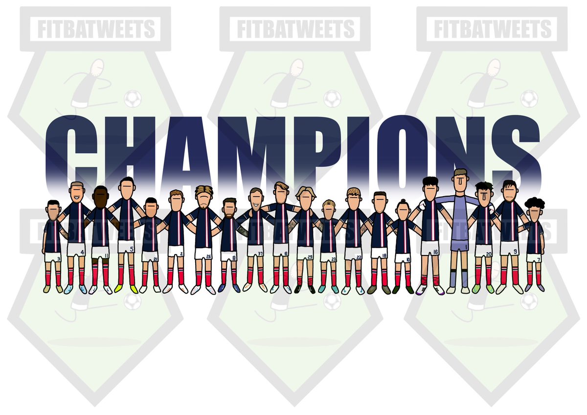 fitbatweets's tweet image. NEW - the Falkirk Champions. Available on white T-shirts, navy T-shirts, mugs, prints and tea towels at fitbatweets.com
Shares among the Falkirk faithful much appreciated.