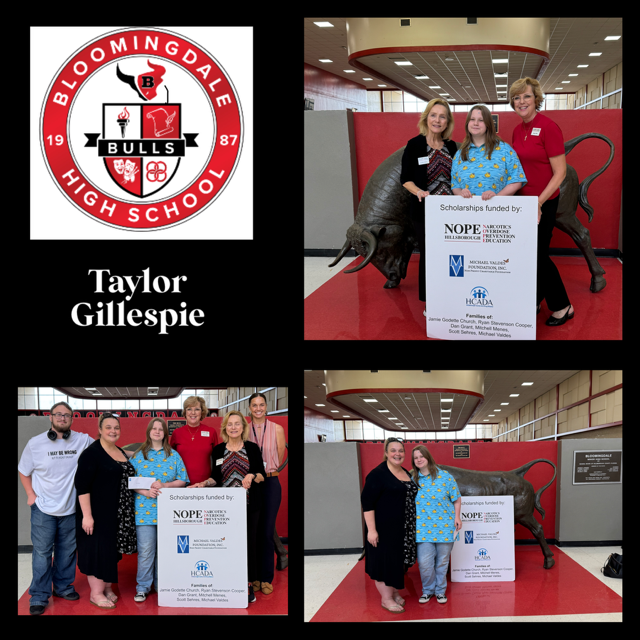 NOPE Hillsborough is excited to announce another scholarship awardee for 2025. Taylor Gillespie, a senior at Bloomingdale High School, has been awarded a $1,000 NOPE scholarship, funded by the Michael Valdes Foundation. Congratulations, Taylor!