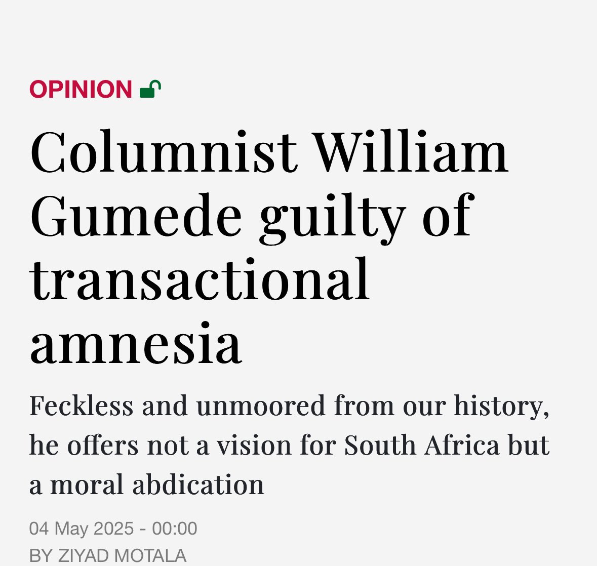 Last week, on South Africa’s Freedom day, William Gumede’s wrote “South Africa must restore relations with Israel.” 

Today, Ziyad Motala has penned a very necessarily response. Check it out.