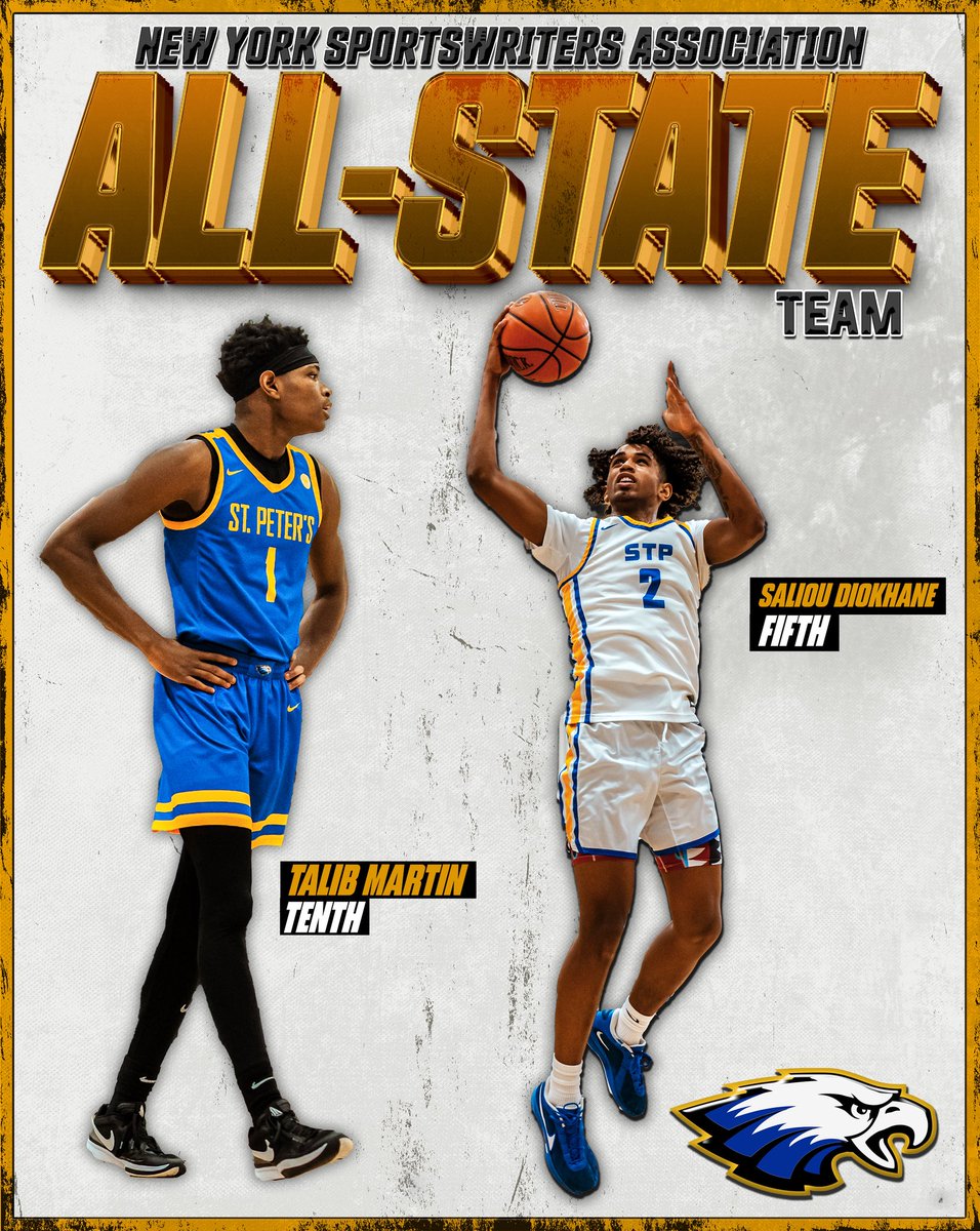 Congratulations to senior Saliou Diokhane (5th) and sophomore Talib Martin (10th) on being named to New York Sportswriter’s Association All-State Teams. We are so proud of both these young men! What a year for the eagles!