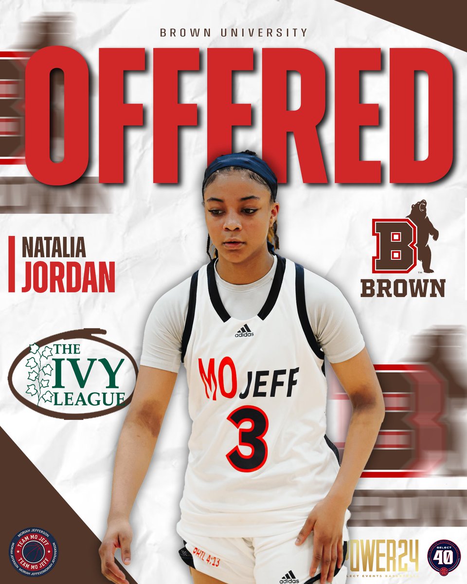 Natalia Jordan (@nataliajordan_) on Twitter photo After a great conversation with @coachtpatch Iโm blessed and honored to have received a D1 offer from the prestigious Brown University! Thank you, @brownu_wbb , for believing in me! #Ivyleague
<a href="/TeamMoJeff/">Team Moriah Jefferson</a> <a href="/Coach_MarcWill/">Coach Marcus</a> @Walshjordan1 #JordanJones
#CoachParker #CoachDom After a great conversation with @coachtpatch Iโm blessed and honored to have received a D1 offer from the prestigious Brown University! Thank you, @brownu_wbb , for believing in me! #Ivyleague
<a href="/TeamMoJeff/">Team Moriah Jefferson</a> <a href="/Coach_MarcWill/">Coach Marcus</a> @Walshjordan1 #JordanJones
#CoachParker #CoachDom