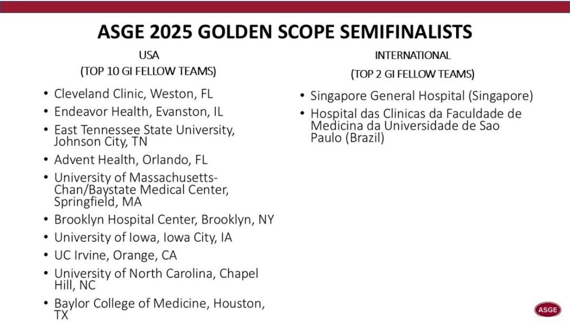 Sobaan_Taj's tweet image. Thrilled to share that we’ve qualified for the Top 10 in the ASGE Golden Scope! 🏆 Proud to represent @AdventHealthCFL alongside my first year co-fellows— Let’s go!!! 🎉🎉🎉
@MN_GIMD @AimenKhanMD @ASGEendoscopy @AdventHealthCFL @AndrewEldenMD @vellanki @AMohammedMD @ernrobalino
