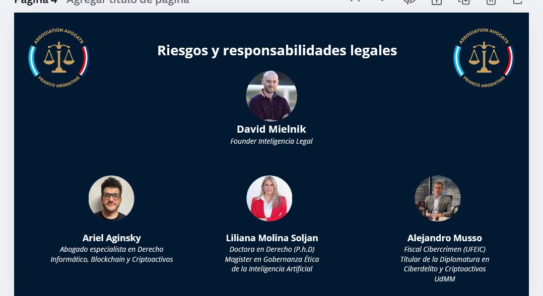 Participé en la CUMBRE DE #CIBERSEGURIDAD Organizada por las Asociacion de abogados Franco-Argentina. Un lujo compartir el panel con colegas de primer nivel abordando riesgos y responsabilidades legales moderados por el crack de <a href="/DMielnik/">David Mielnik</a>