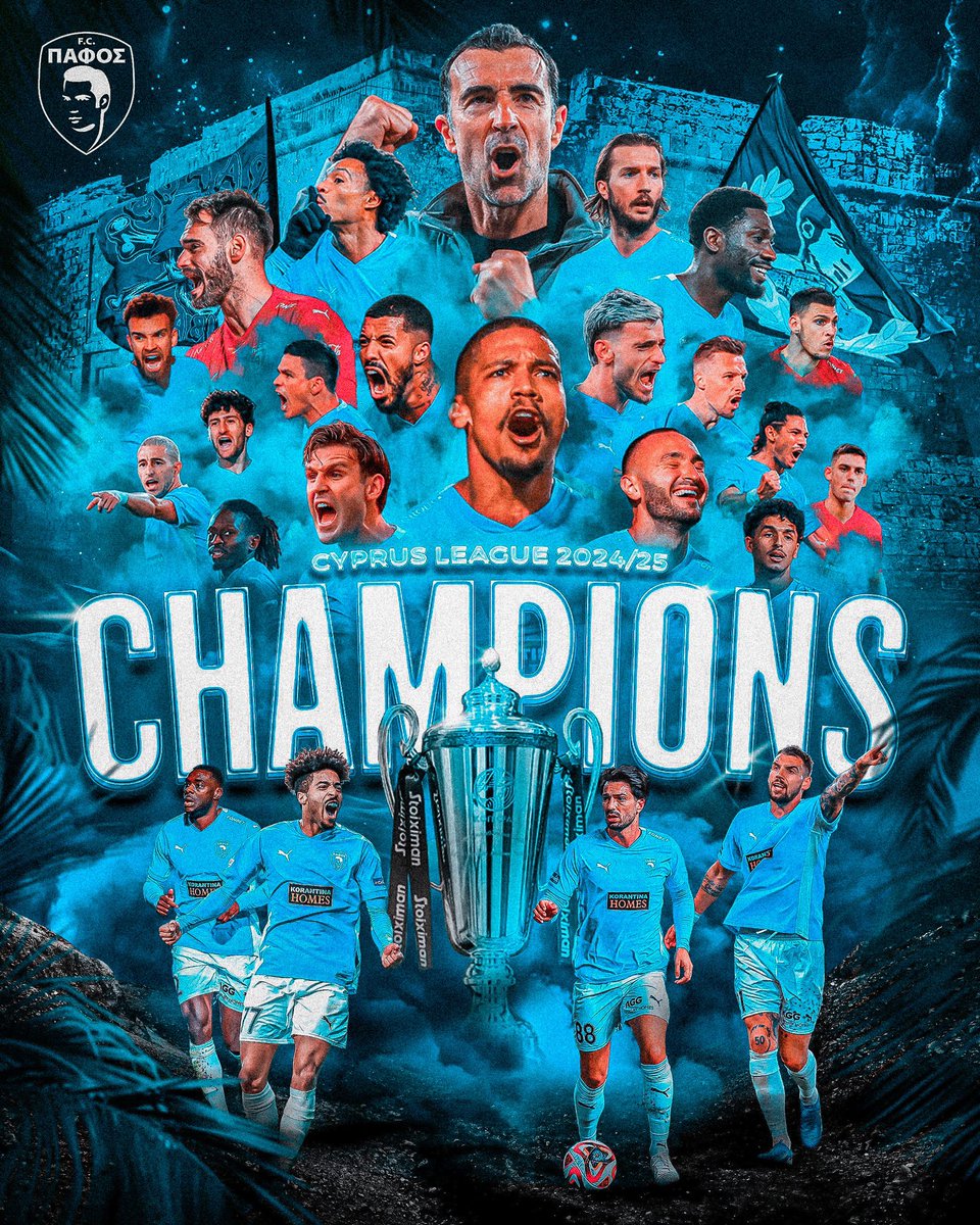 𝗜𝗧’𝗦 𝗢𝗩𝗘𝗥, 𝗛𝗜𝗦𝗧𝗢𝗥𝗬 𝗠𝗔𝗗𝗘! 

Pafos FC are officially the 𝐂𝐇𝐀𝐌𝐏𝐈𝐎𝐍𝐒 of Cyprus! 🏆