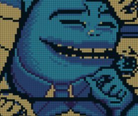 Today was a fun day on <a href="/basepaint/">K Barry</a> for me, so I painted the most happy Pepe in the world😅😆💙 good job my brilliant BP friends🥰