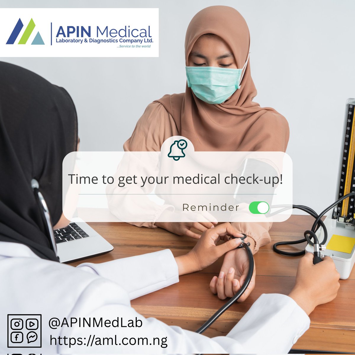 We care about your well-being <a href="/APINMedLab/">APINMedLab</a>, and we want to remind you about your health checkup. Regular checkups help ensure you're in tip-top shape, so please make sure you don't miss this one.