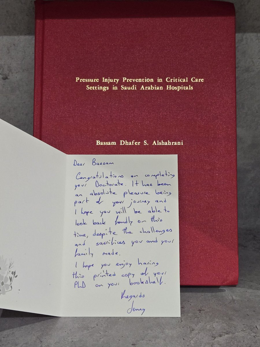 بسام الشهراني | 🇸🇦 Bassam (@abu_maysam) on Twitter photo My supervisor <a href="/jennysim_1/">Professor Jenny Sim (also on BlueSky)</a> sent me a copy of my thesis with a heartfelt message.
A simple gesture that brought back deep memories and reminded me how powerful true mentorship can be.
Forever grateful.
<a href="/jennysim_1/">Professor Jenny Sim (also on BlueSky)</a> <a href="/bekkmiddle/">Dr Bekk Middleton</a> <a href="/kaye_rolls/">Dr Kaye Rolls</a> My supervisor <a href="/jennysim_1/">Professor Jenny Sim (also on BlueSky)</a> sent me a copy of my thesis with a heartfelt message.
A simple gesture that brought back deep memories and reminded me how powerful true mentorship can be.
Forever grateful.
<a href="/jennysim_1/">Professor Jenny Sim (also on BlueSky)</a> <a href="/bekkmiddle/">Dr Bekk Middleton</a> <a href="/kaye_rolls/">Dr Kaye Rolls</a>