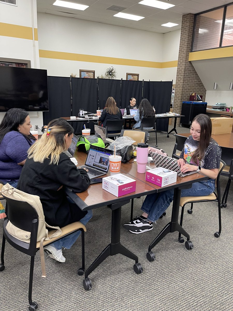 CGarza0930's tweet photo. Such a productive Saturday! Planning session for our upcoming Summer STEM camps. 3D printing, Glowforge engraving, Canva designing, sublimation, coding w/drones, & programming robots. This summer will no doubt be an amazing one!!! @LaJoyaISDEdTech #LJTECHi3 #STEMRocks https://t.co/hhXA3mPYyk