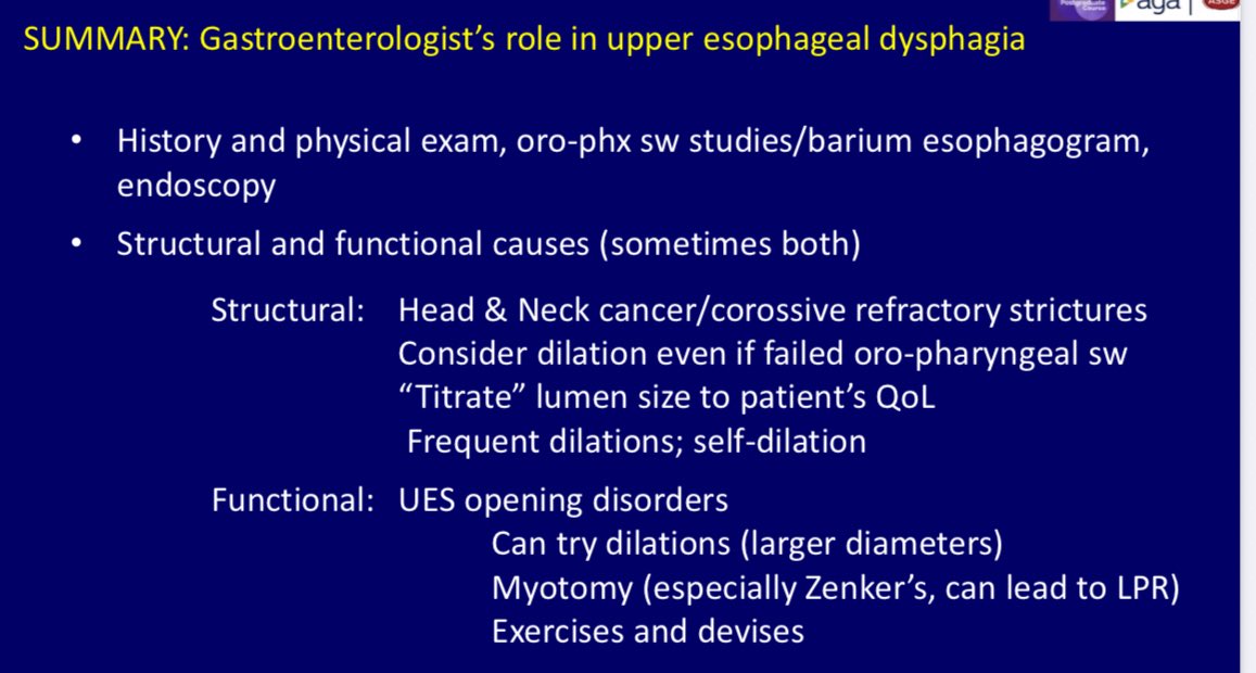 <a href="/DuaKulwinder/">Kulwinder Dua</a> presents at the AGA-ASGE post grad course <a href="/DDWMeeting/">Digestive Disease Week</a>!!

✨Gastroenterologists role in upper esophageal dysphagia✨

Amazing talk and the best mentor!! 
#MCWGI