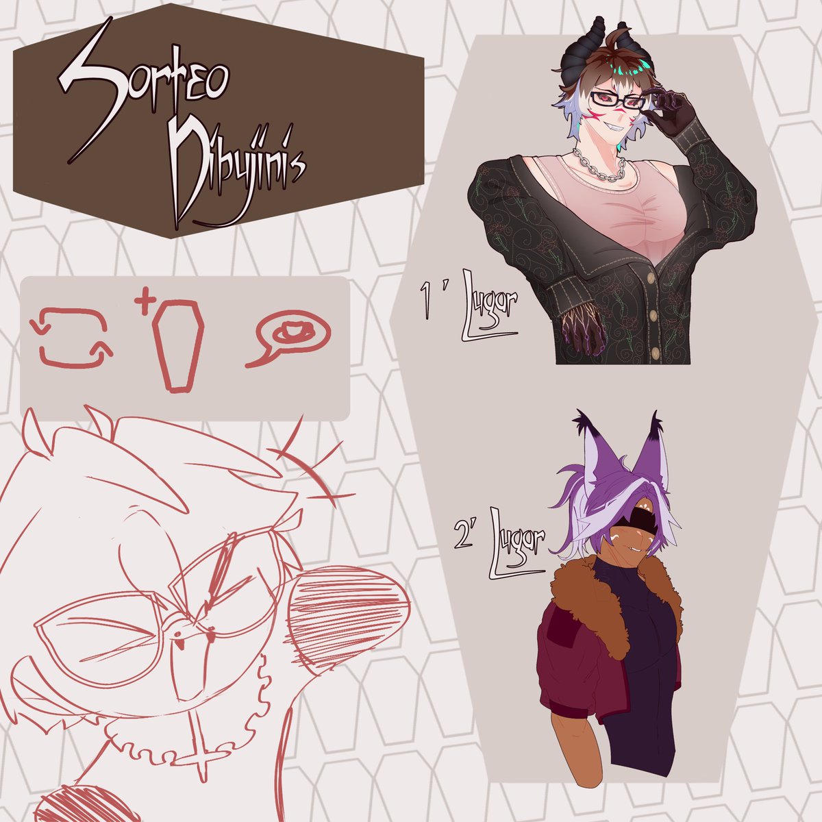 🫖Sortenini de Dibujinis🍵

🍵•2 ganadores mital de cuerpo
1° full render 
2°Color base

⚰Reglas:
•Repostear
•Seguir mi cuenta Vtuber <a href="/LuCofftea/">Lu🧟‍♂️🍵 | ⚰️</a> 
•comentar tu:
Vtuber, Oc( acepto fanarts)

🫖Termina:
1 de Junio!!
~~~~~~~~⚰~~~~~~~~