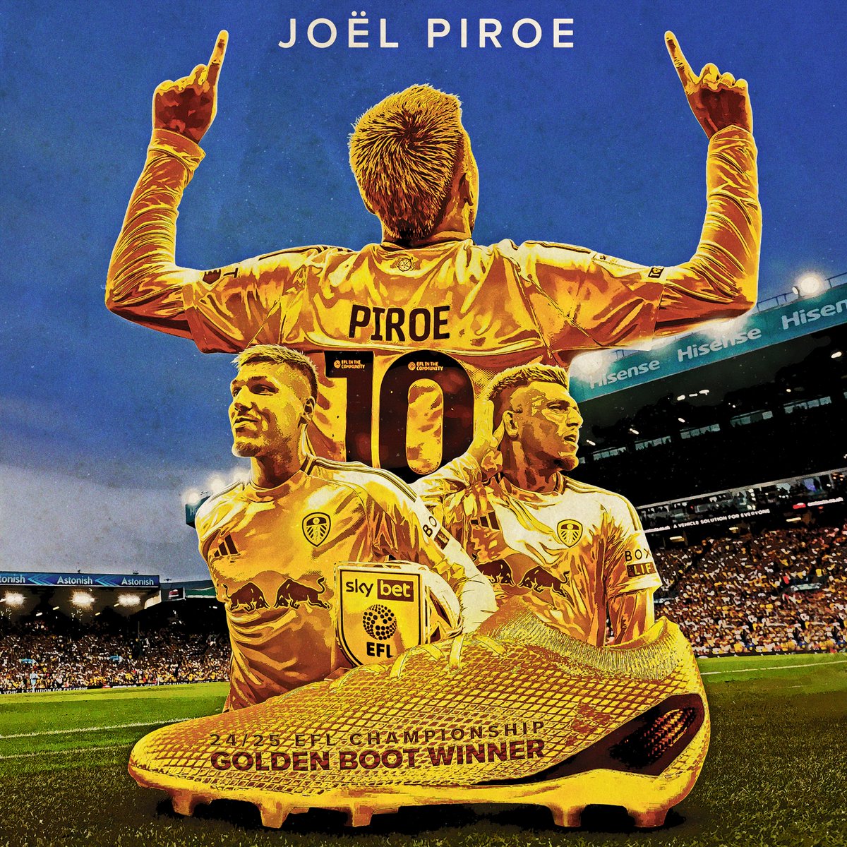 Leeds United (@lufc) on Twitter photo ๐ Congratulations to <a href="/joelmrpiroe/">Joel Piroe</a> on winning the 24/25 <a href="/SkyBetChamp/">Sky Bet Championship</a> Golden Boot! ๐ Congratulations to <a href="/joelmrpiroe/">Joel Piroe</a> on winning the 24/25 <a href="/SkyBetChamp/">Sky Bet Championship</a> Golden Boot!