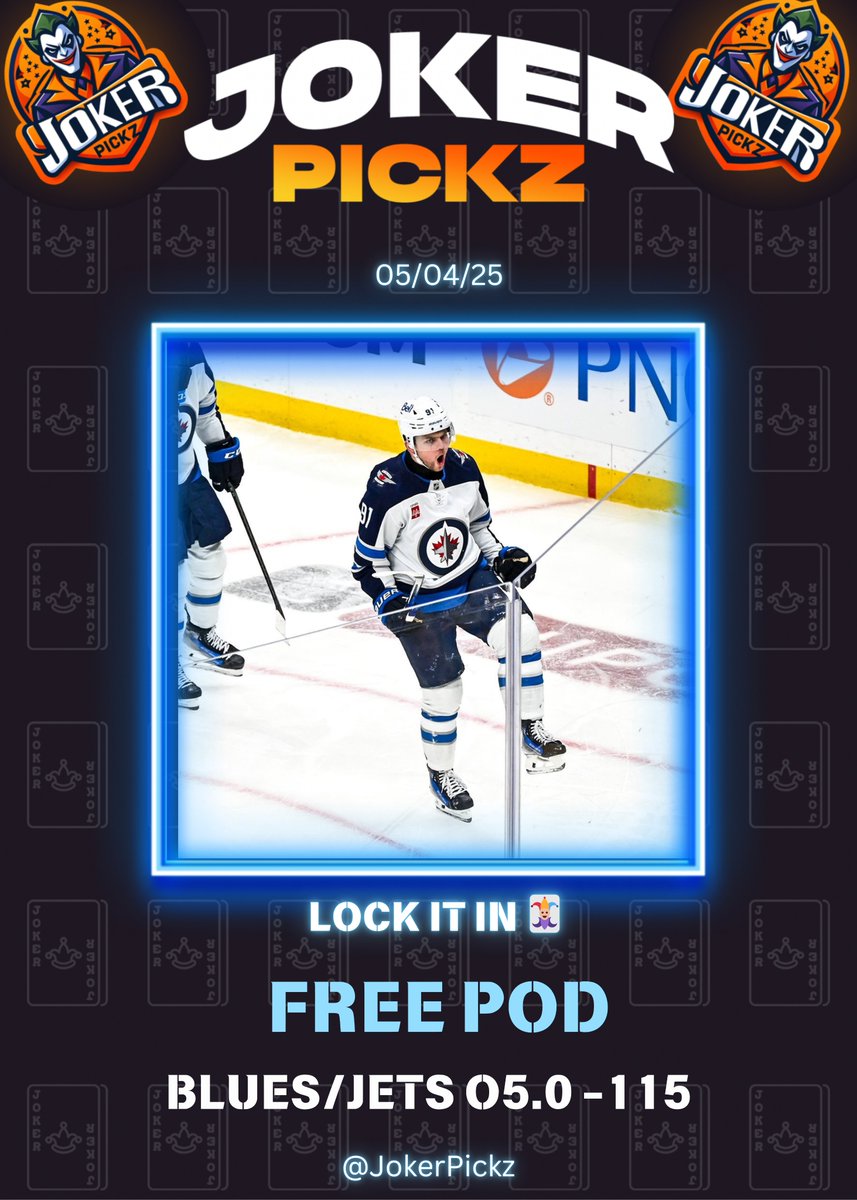 JokerPickz's tweet image. NHL Play 🏒

Blues/Jets Over 5.0 (-115)

The story of this series has been shaky goaltending. Hellebuyck isn’t exactly silencing the fraud allegations, and it’s tough to trust him to bounce back in this pivotal matchup. Binnington’s been solid, and he does have a track record in…