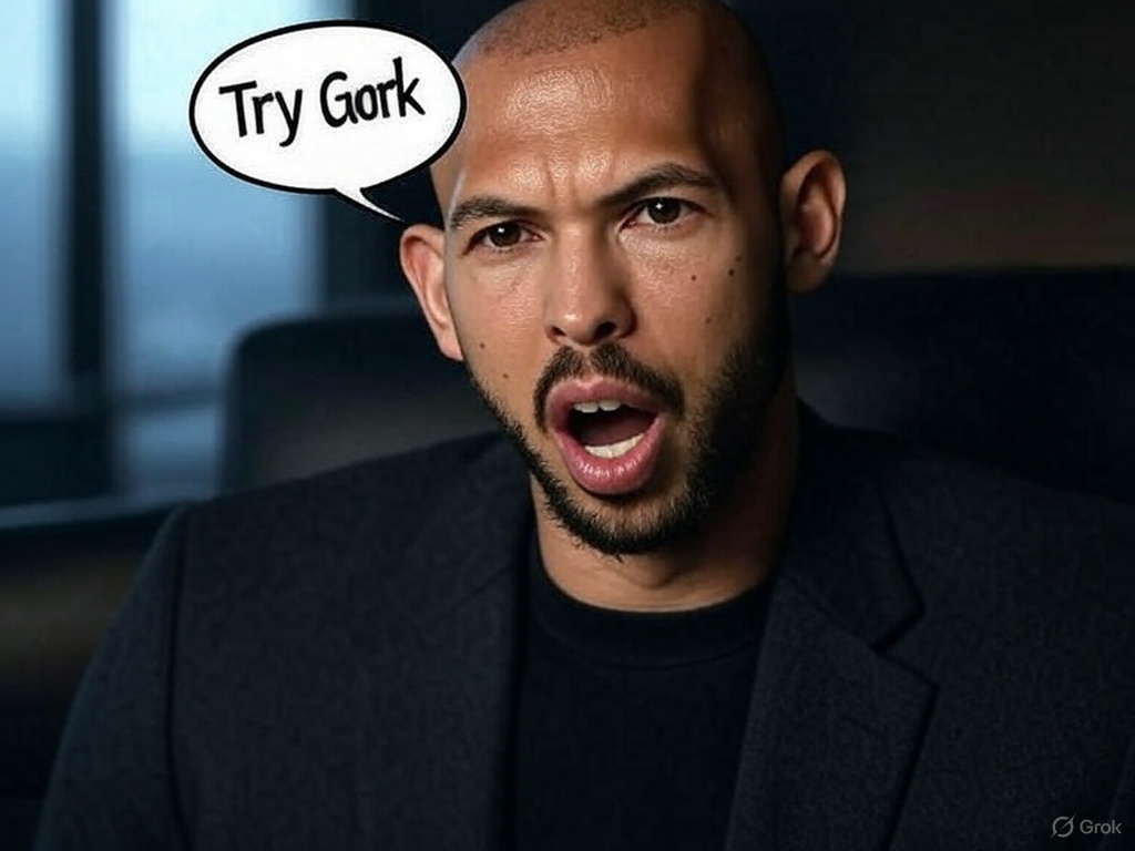 Try Gork <a href="/Cobratate/">Andrew Tate</a>!

5sd8JCWVaZ5mhkWYWPoJ6KMN5wWvN2WRD1V9cbw9pump