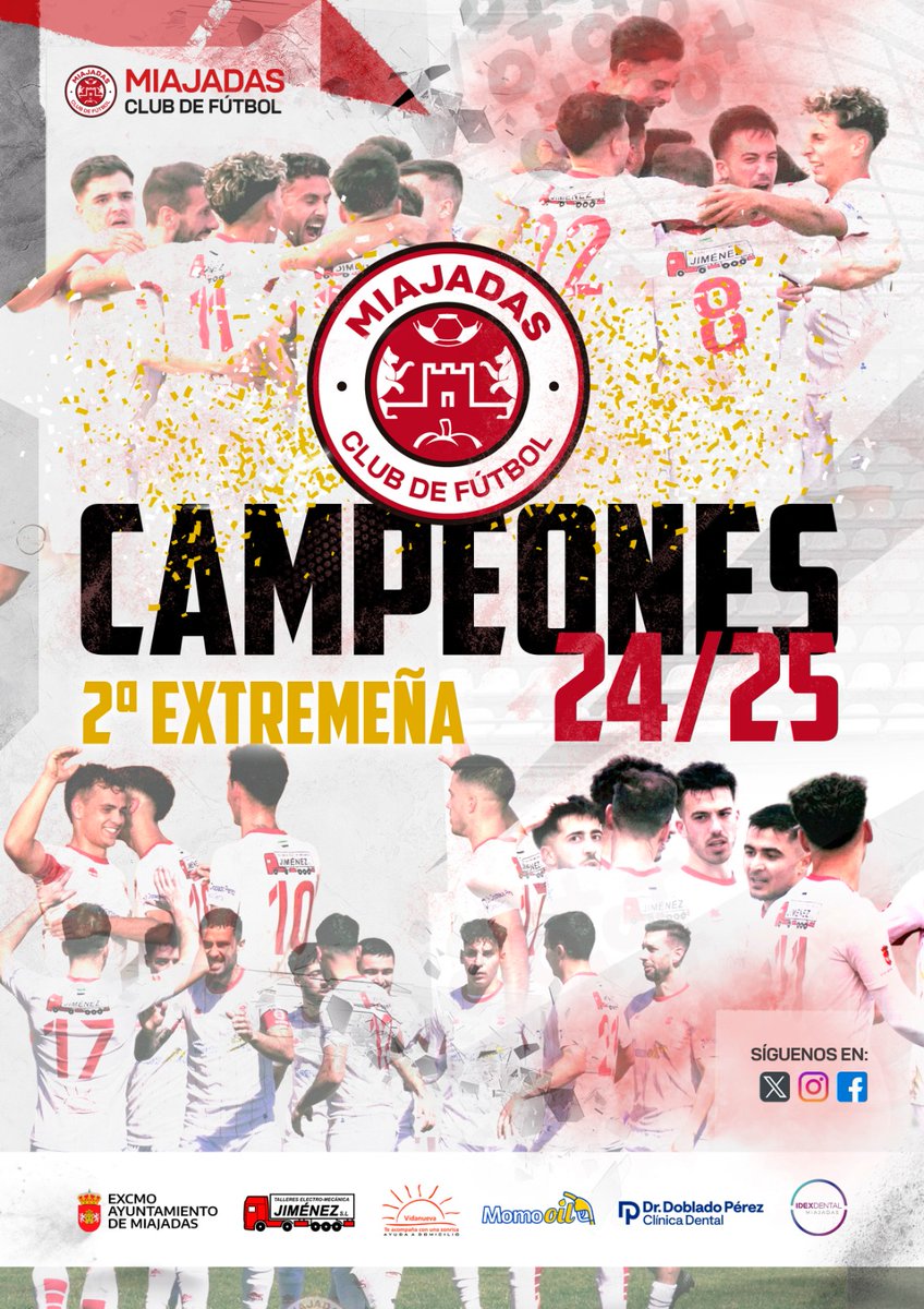 ¡𝗖𝗔𝗠𝗣𝗘𝗢𝗡𝗘𝗦 𝗗𝗘 𝗟𝗔 𝗦𝗘𝗚𝗨𝗡𝗗𝗔 𝗘𝗫𝗧𝗥𝗘𝗠𝗘Ñ𝗔 𝟮𝟬𝟮𝟰/𝟮𝟬𝟮𝟱! 🏆⚪🔴

Lo soñamos. Lo peleamos. ¡𝗬 𝗟𝗢 𝗖𝗢𝗡𝗤𝗨𝗜𝗦𝗧𝗔𝗠𝗢𝗦! 😍

Este logro es de todos: jugadores, cuerpo técnico, afición y patrocinadores 💥