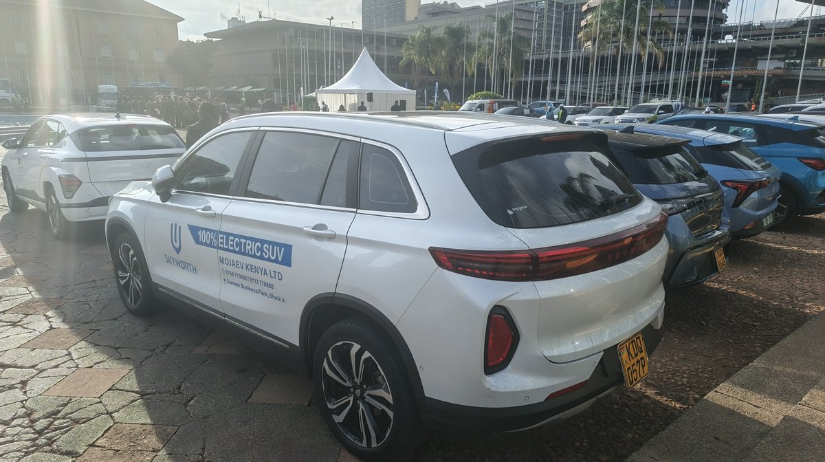 fundiwaev's tweet image. @mojaevafrica  had the #Skyworth and #NETAV EVs on display.