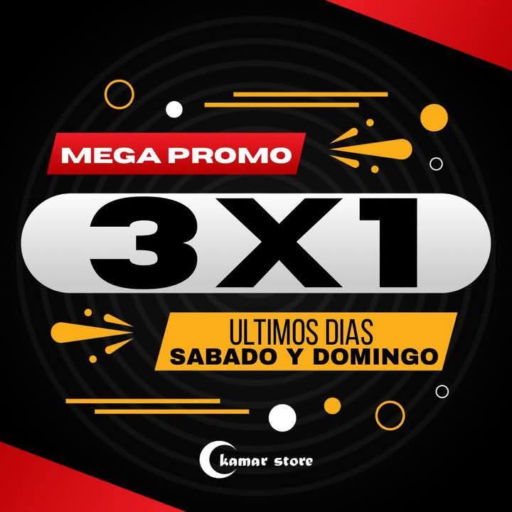 KamarStore's tweet image. Aprovecha hoy #Domingo último día de la #Promocion 3️⃣❌1️⃣ (Pagas 1 y te llevas 3) en todas nuestras sucursales 🥳de #KamarStore
