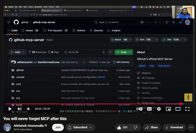 Pushpendra24_7's tweet photo. Wow, just watched @AbhiVeeramalla abhishek's MCP Server breakdown!  The github-mcp-server repo makes so much sense now. Highly recommend this vid! #MCP #GitHub #Tech https://t.co/v26zt0ipwr