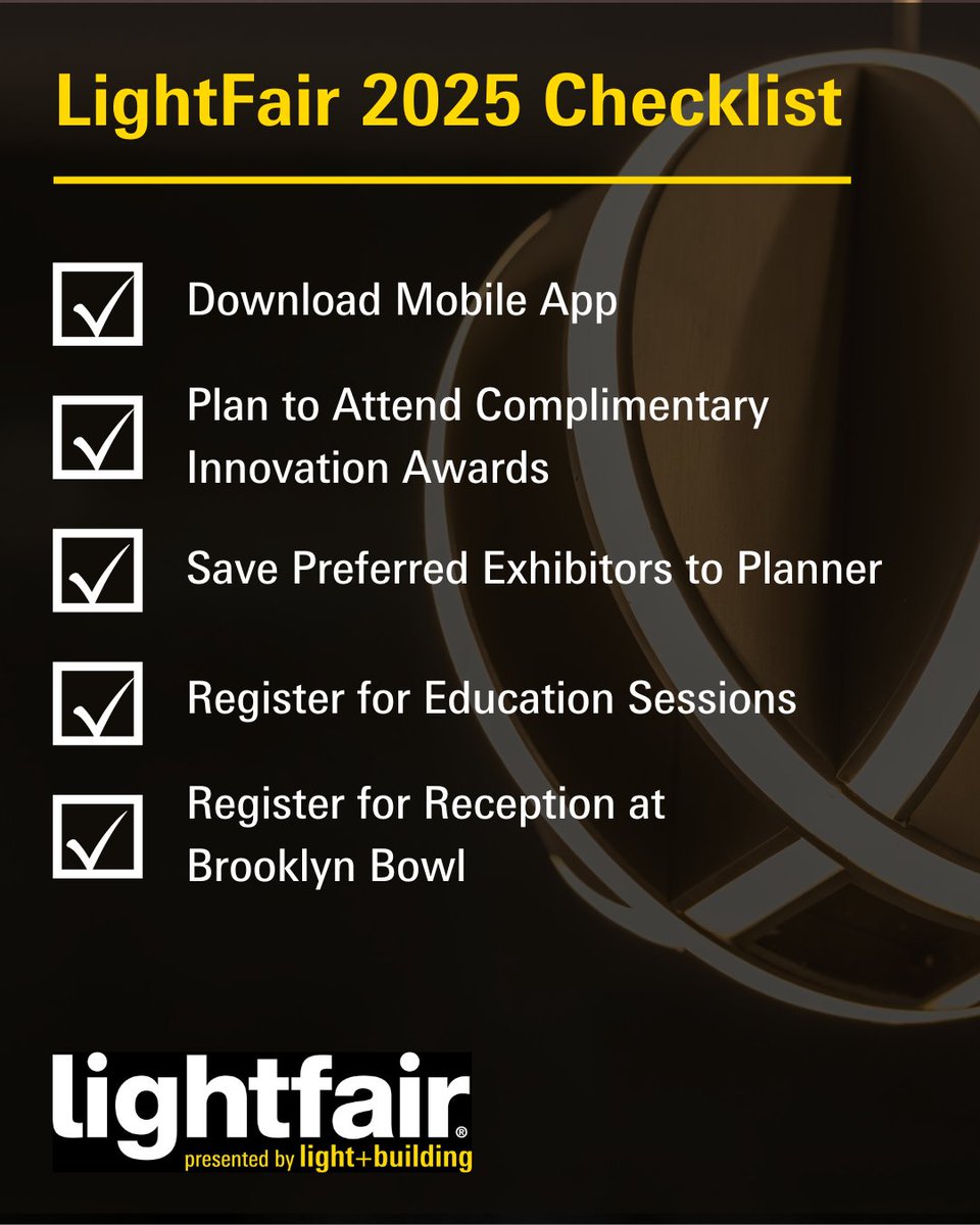Calling all LightFair 2025 Attendees - Make the most of your time at the show! Here's what you need to remember before you hit the floor. 
#lightfair2025 #lightfair

Register for Education, Exhibit Hall, Innovation Awards, and the Reception here - xpressreg.net/register/LITE0…