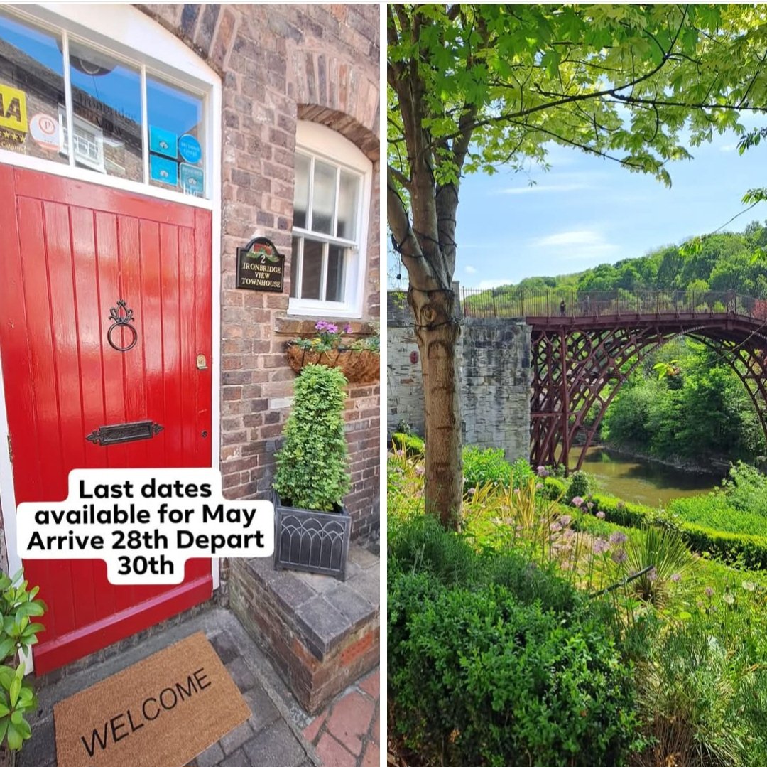 🏡May is almost fully booked only the 28th &amp; 29th available for a 2 night stay.
Don’t miss your chance to relax with stunning views, and explore the amazing history of Ironbridge. 
🌎Wake up to the view of the first Iron Bridge in the world 
#Ironbridge
