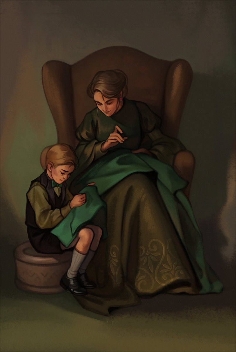 Due to his condition, I don't imagine Ominis could play "active  boy games" much. So instead he would sit quietly with Noctua and help  her with little tasks, something he feels he can do on his own. #OminisGaunt #HogwartsLegacy