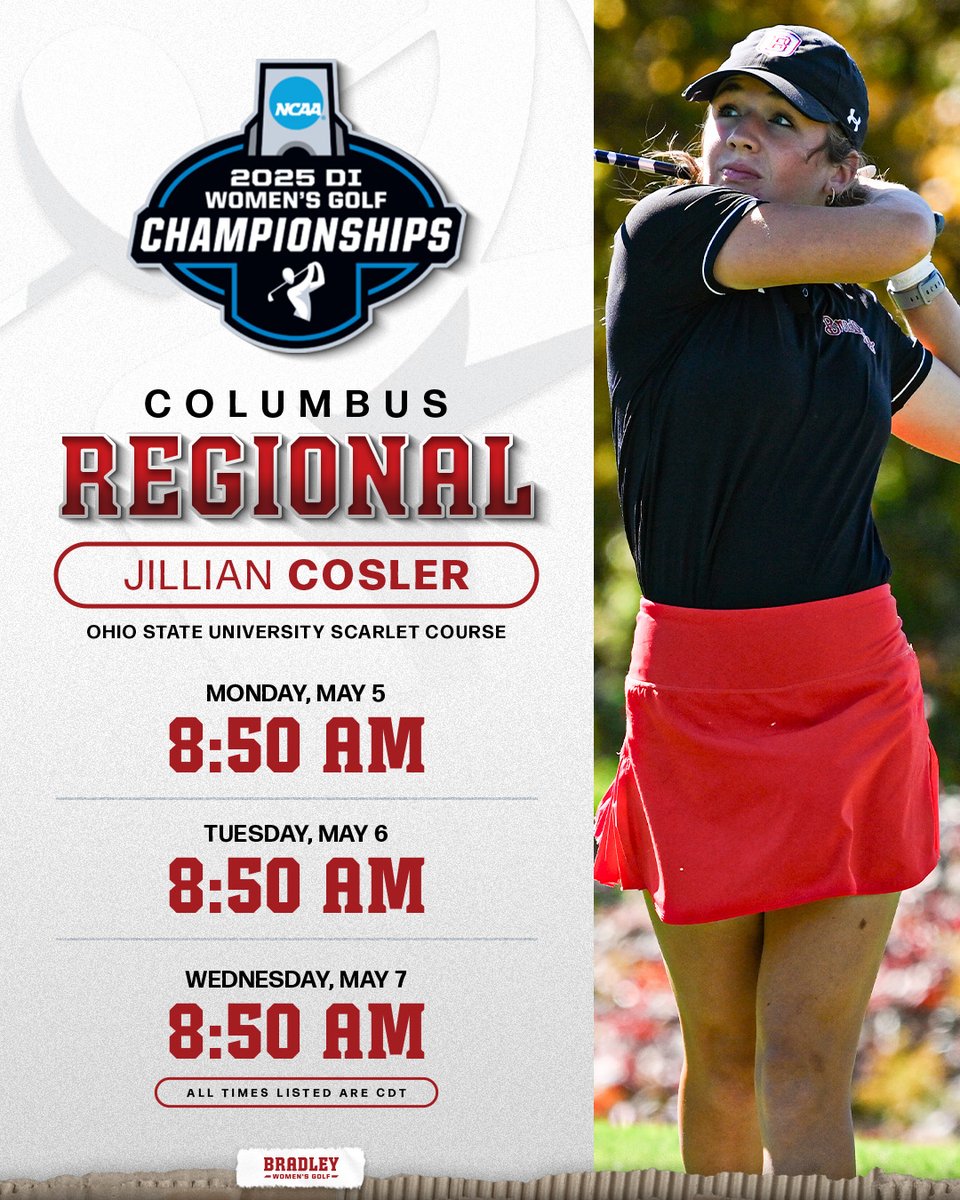 𝙂𝙊𝙊𝘿 𝙇𝙐𝘾𝙆 𝙅𝙄𝙇𝙇𝙄𝘼𝙉!

🕐 Follow along as Jillian tees off in Columbus TOMORROW at 8:50 AM!

🗺️ Ohio State University Golf Club - Columbus, OH
📅 May 5-7, 2025
📊 shorturl.at/JXJUY