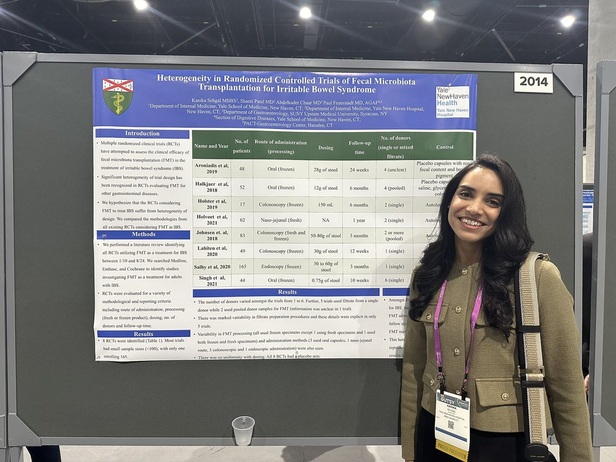Bahar Saberzadeh Ardestani, M.D. (@ardestanibahar) on Twitter photo 🔥Don’t miss this great work in fecal microbiota transplantation for #IBS at #DDW2025 by amazing <a href="/KanikaSehgal_/">Kanika Sehgal, MBBS</a>
Poster No.2014
<a href="/TradIMYale/">Yale IM Traditional Residency Program</a> <a href="/YaleDigestive/">Yale Digestive Diseases</a> 🔥Don’t miss this great work in fecal microbiota transplantation for #IBS at #DDW2025 by amazing <a href="/KanikaSehgal_/">Kanika Sehgal, MBBS</a>
Poster No.2014
<a href="/TradIMYale/">Yale IM Traditional Residency Program</a> <a href="/YaleDigestive/">Yale Digestive Diseases</a>