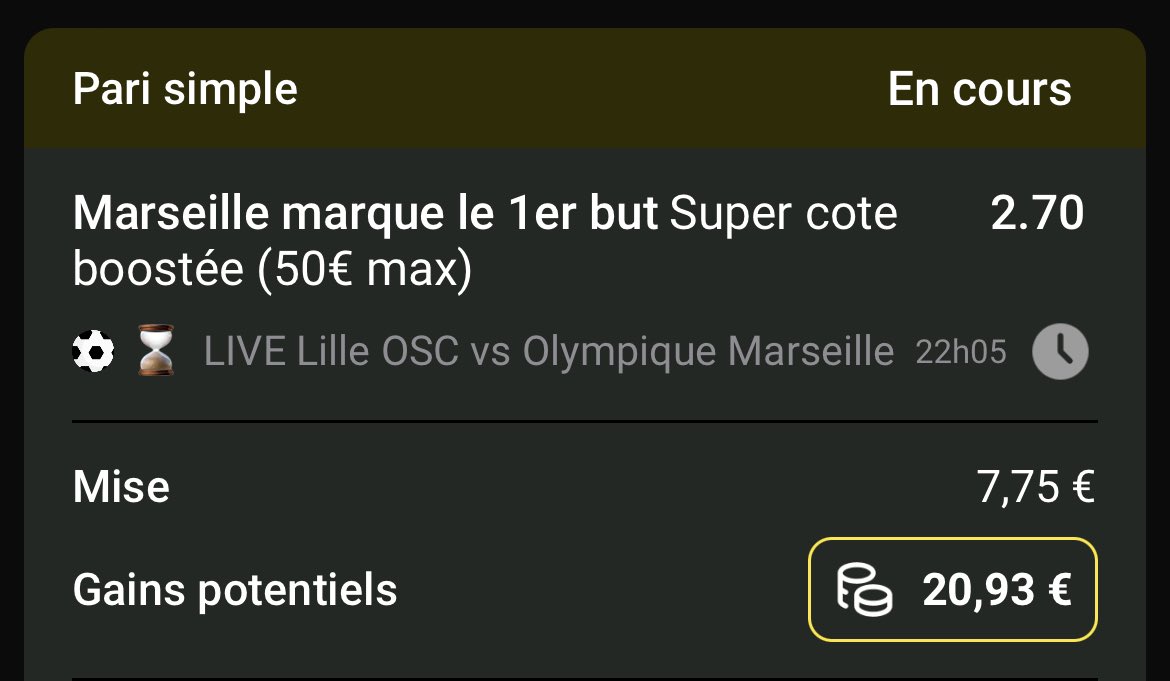 C’est pris, mais on reste cohérent par rapport à la limitation du premier pari qu’on a proposé sur ce même match, à savoir les deux équipes marquent.
