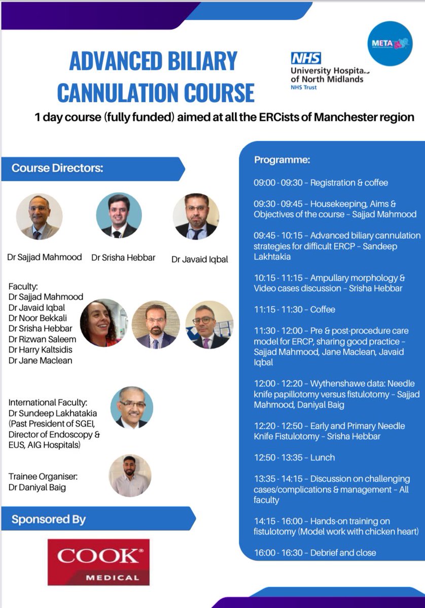 Sajjad Mahmood (@smkahlon) on Twitter photo Fantastic initiative <a href="/Srisha_Hebbar/">Srisha Hebbar</a> 👏👏
Looking forward to host you & the advanced biliary cannulation course soon in Manchester, this will cover most of northwest and Merseyside (&beyond) ERCPist
>30 registrants Fantastic initiative <a href="/Srisha_Hebbar/">Srisha Hebbar</a> 👏👏
Looking forward to host you & the advanced biliary cannulation course soon in Manchester, this will cover most of northwest and Merseyside (&beyond) ERCPist
>30 registrants